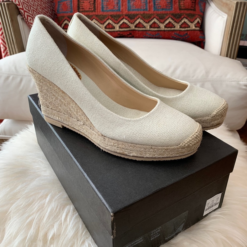 JCREW Seville Metallic Espadrille Wedges